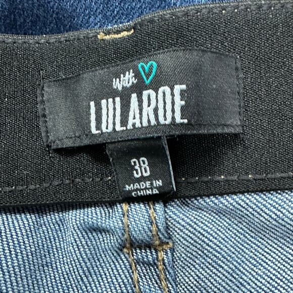 Lularoe Jeans Womens 38 Blue Magic Waist Stretch Denim High Rise Slim Straight - Picture 2 of 8